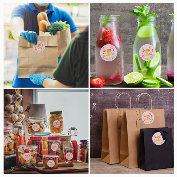 50 THANK YOU Stickers Cute Kitty Design 2" - Picture 6 of 10